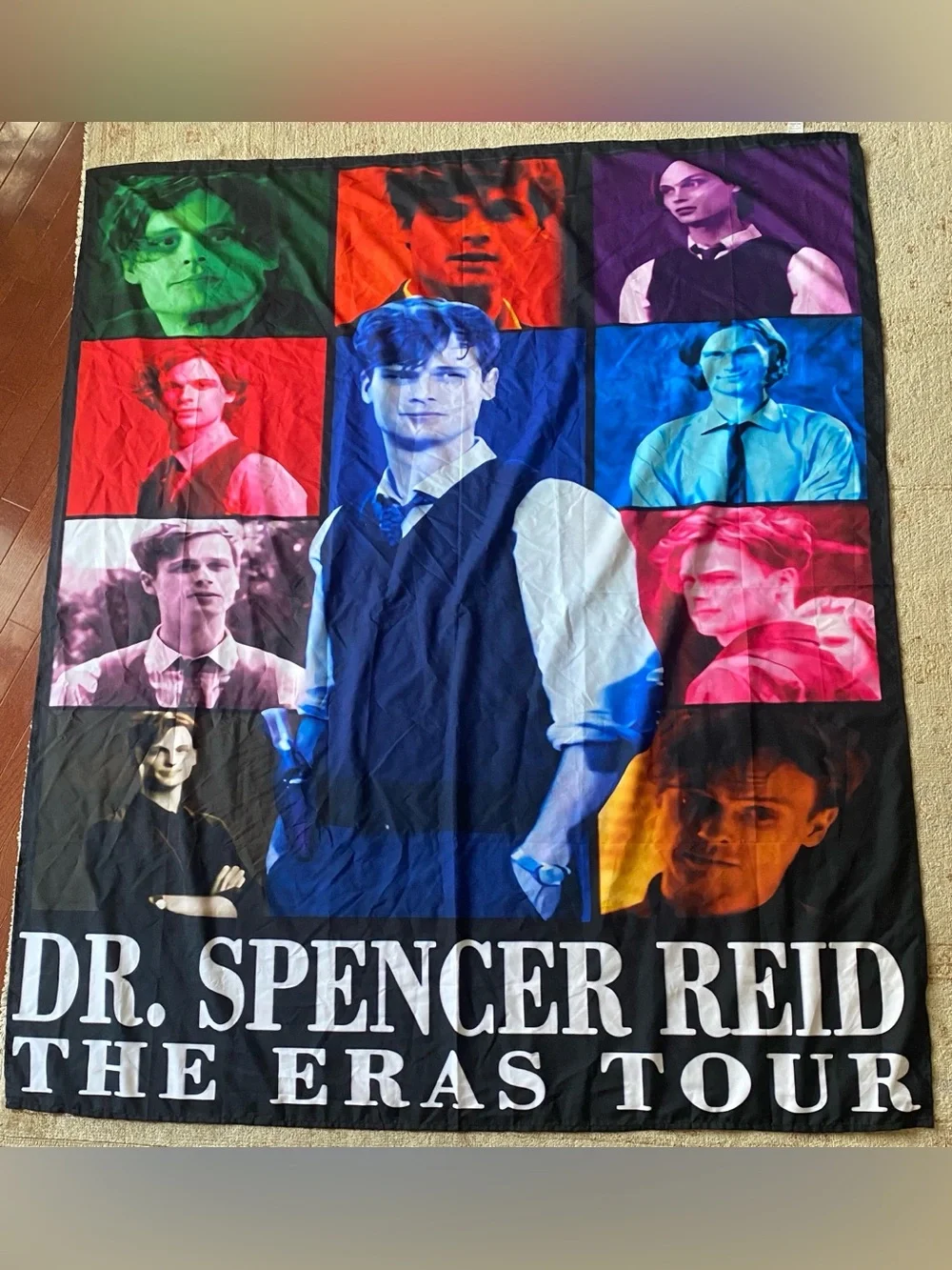 Dr. Spencer Reid The Eras Tour Multicolor Pop Portrait Tapestry